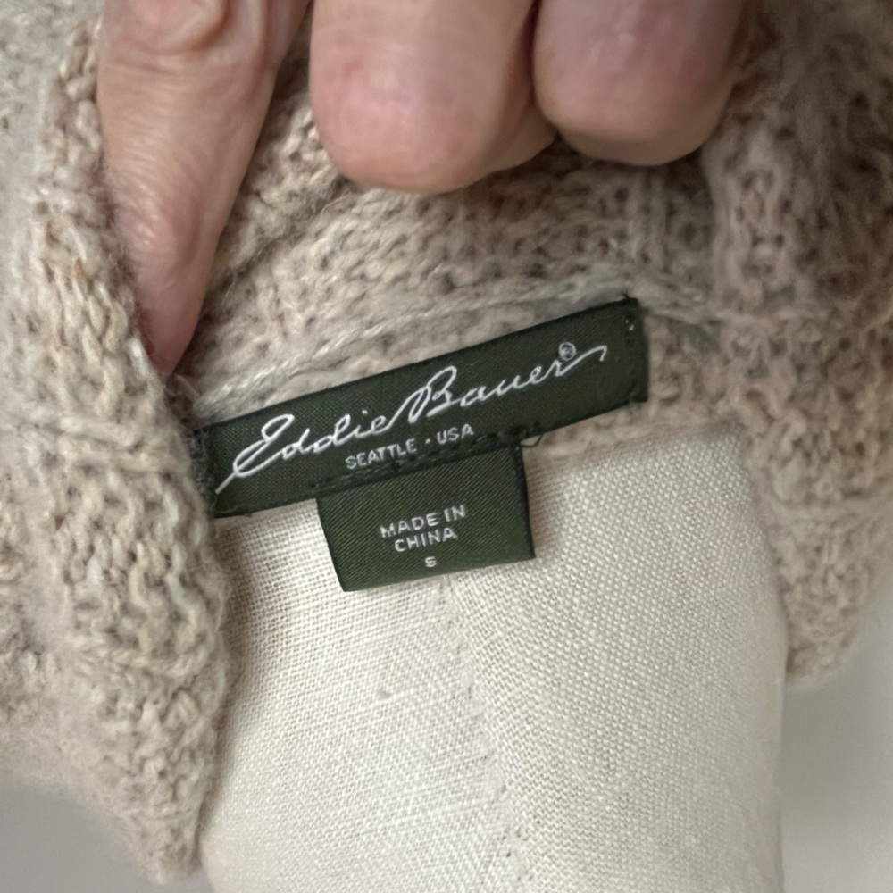 Eddie Bauer Wool Blend Asymmetrical Cardigan Sweater. Size S #153 - Picture 7 of 7